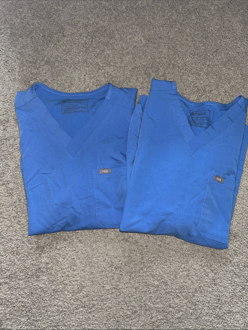 Figs Men V-Neck Scrub Tops - Royal Blue (Pair)